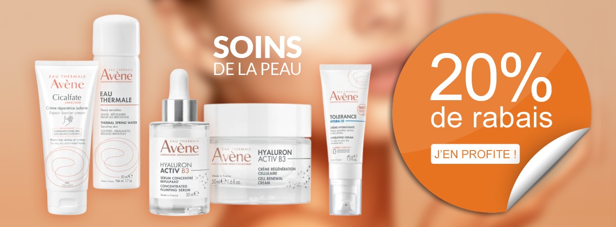 20% de rabais sur la gamme Avène !