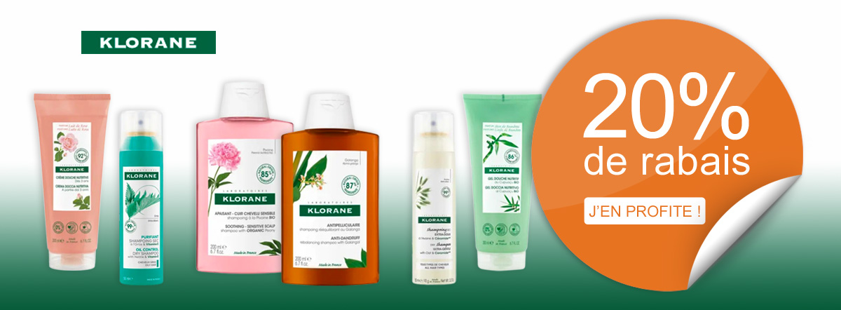 20% de rabais sur la gamme Klorane !