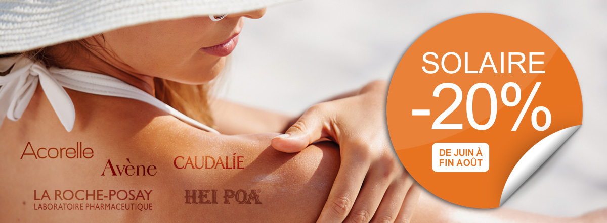 20% de rabais sur plusieurs gammes de produits de protection solaire !